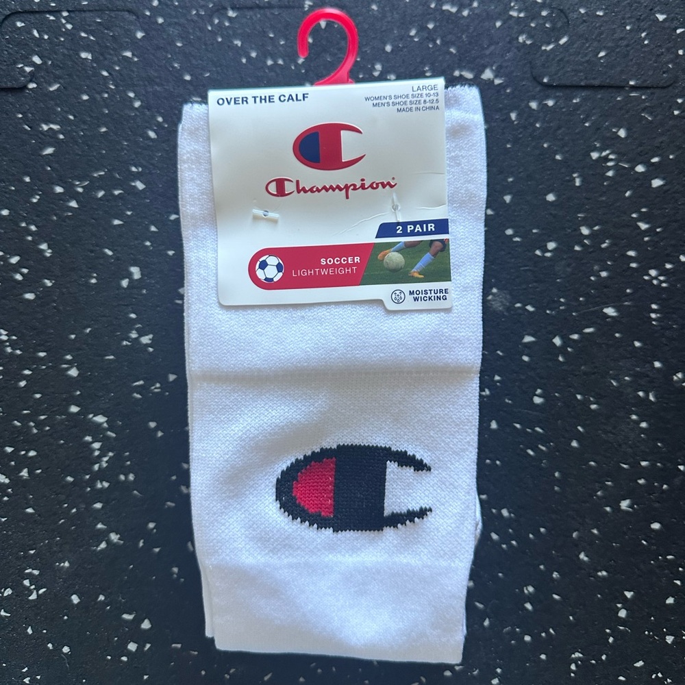 Champion Men's White Over the Calf Socks size Large 2 pair